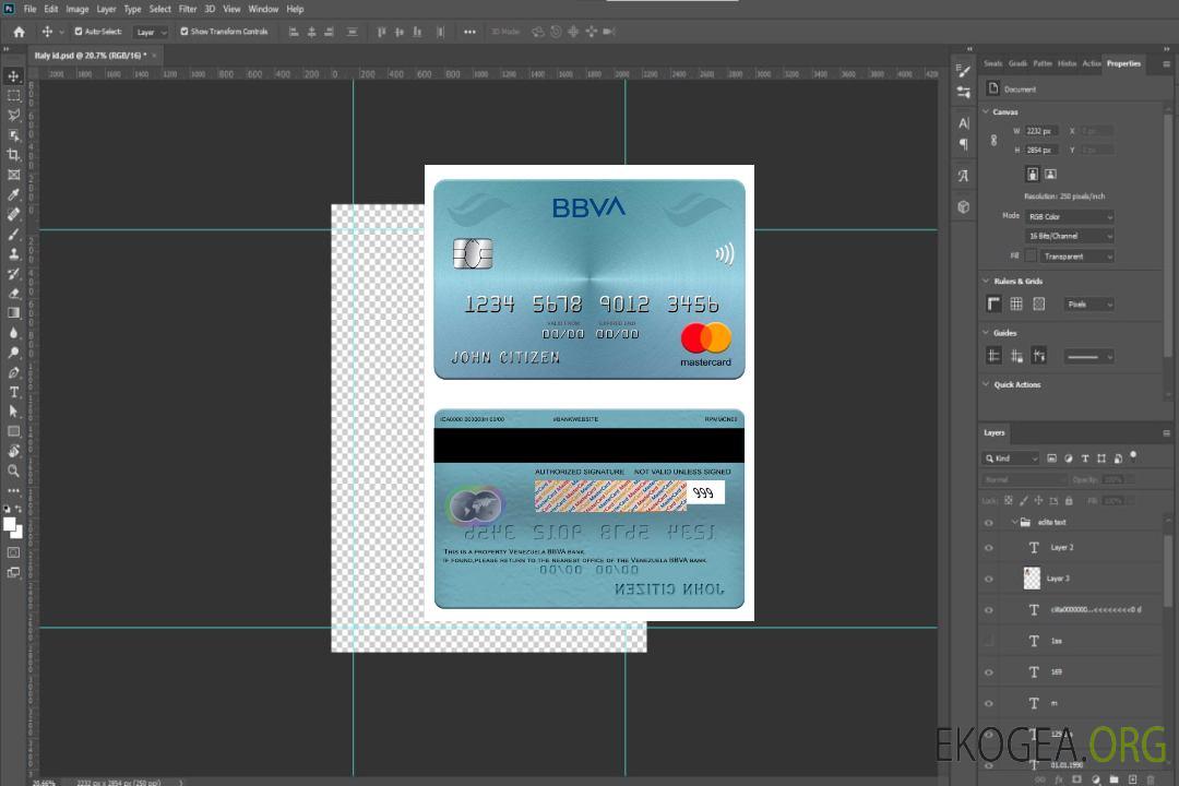 Carte Mastercard de la banque BBVA du Venezuela template Carte Mastercard de la banque BBVA du Venezuela template